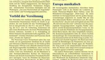 Die Zeitschrift der Paneuropa-Union "Paneuropa intern" in ihrer Dezember-Ausgabe vom 03.12.2020